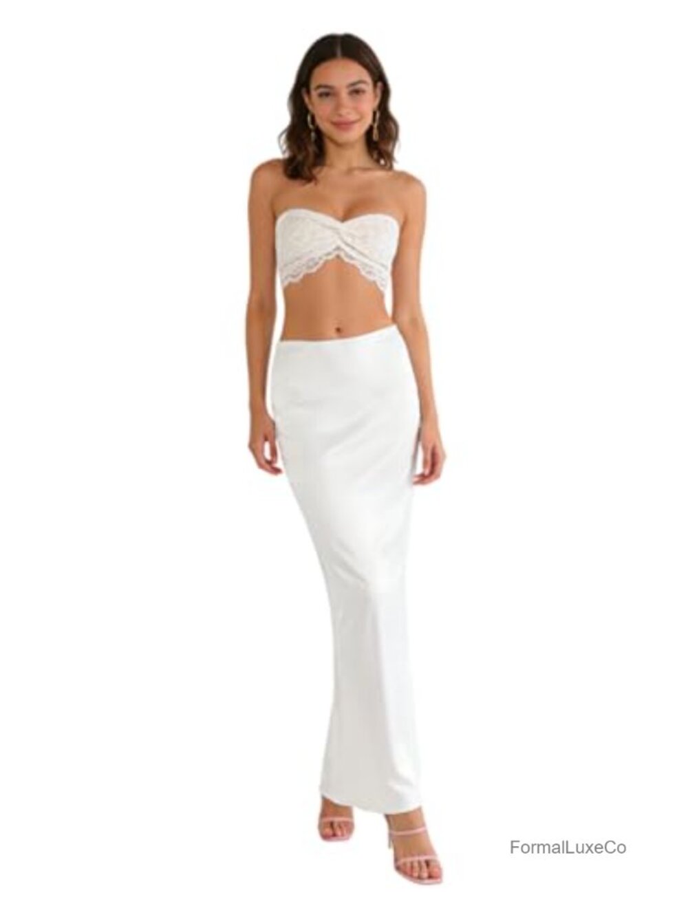 Satin Silky High Waist Maxi Skirt Elegant Flowy A Line Mermaid Hem